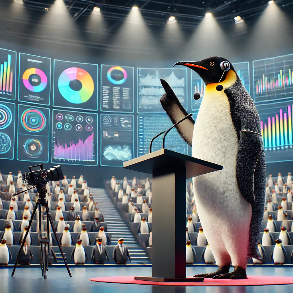 AI penguins on a cosmic disco dance floor AI penguins on a cosmic disco dance floor