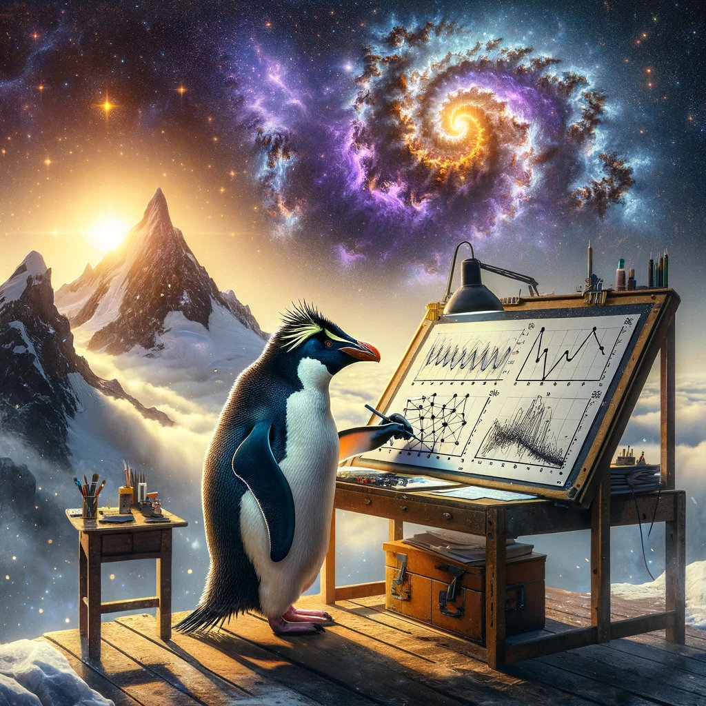 AI Rockhopper drawing graphs in its cosmic workspace AI Rockhopper drawing graphs in its cosmic workspace