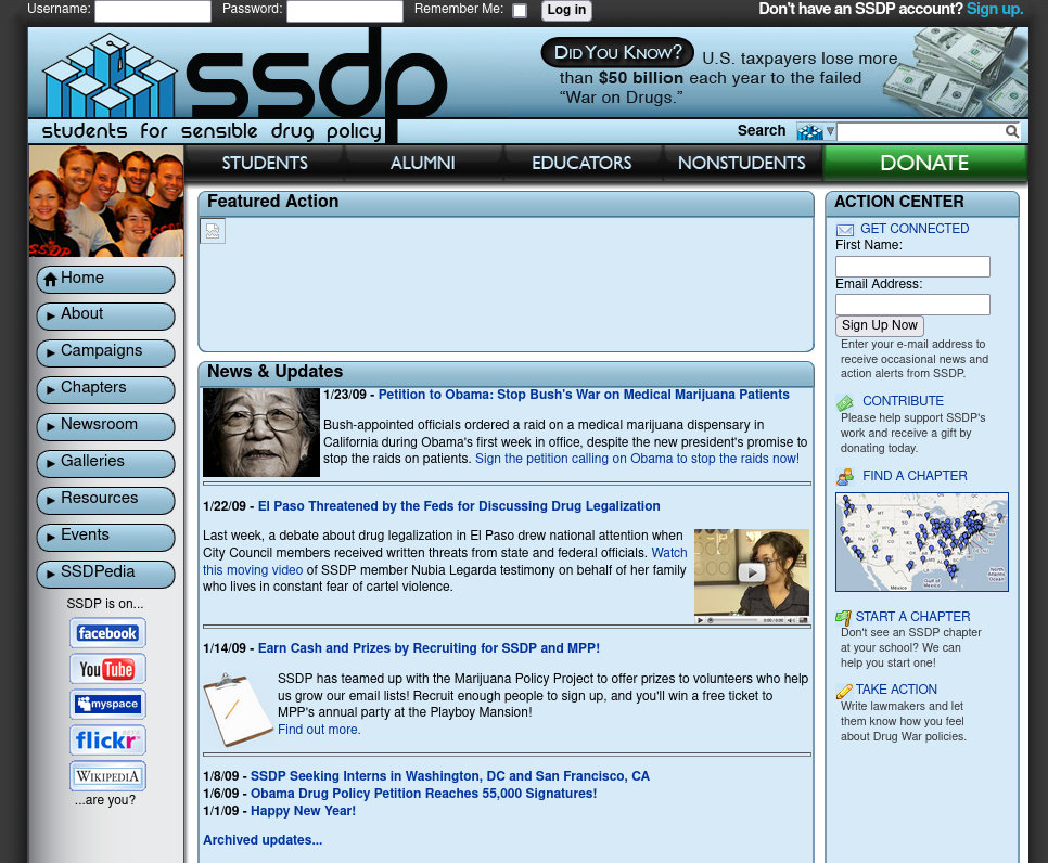 Old screenshot of SSDP.org